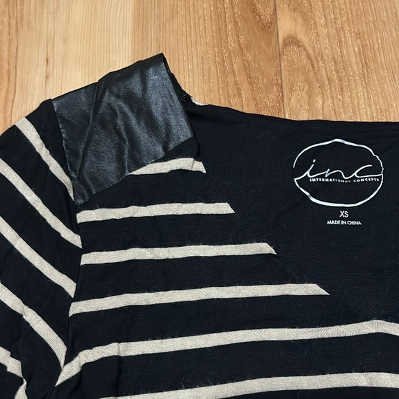 Black and Tan Striped Top INC - Picture 3 of 5